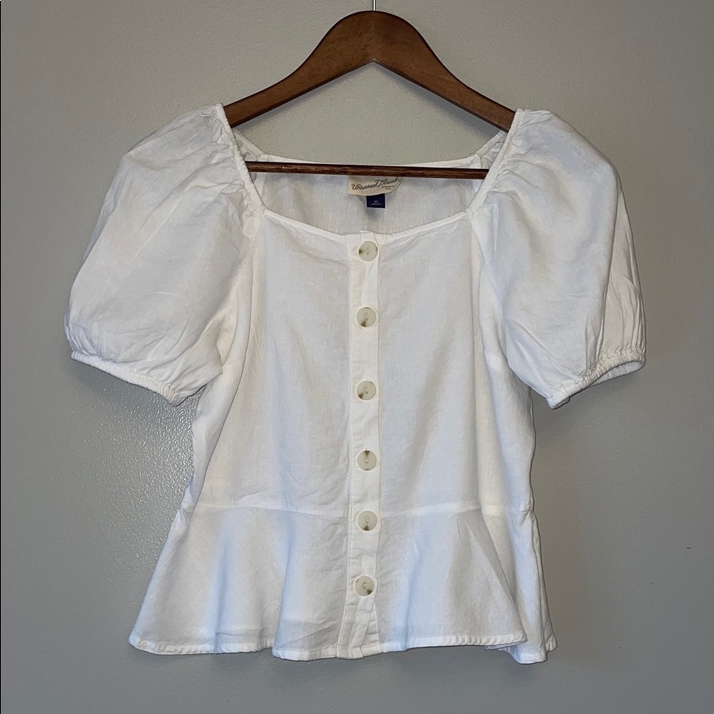Universal Thread Ivory Button-Up Blouse - image 1